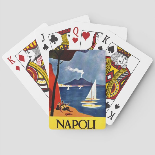Vintage Napoli Travel Love Romance Playing Cards (Back)
