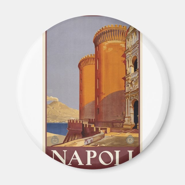Vintage Napoli Travel Magnet (Front)
