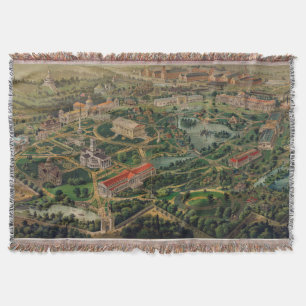 Vintage Nashville Centennial Park Map (1897) Throw Blanket