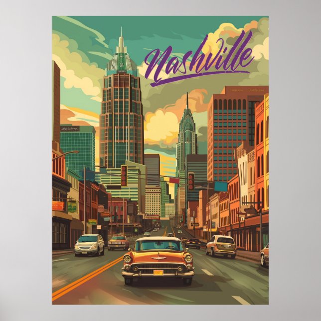 Vintage Nashville Travel  Poster (Front)
