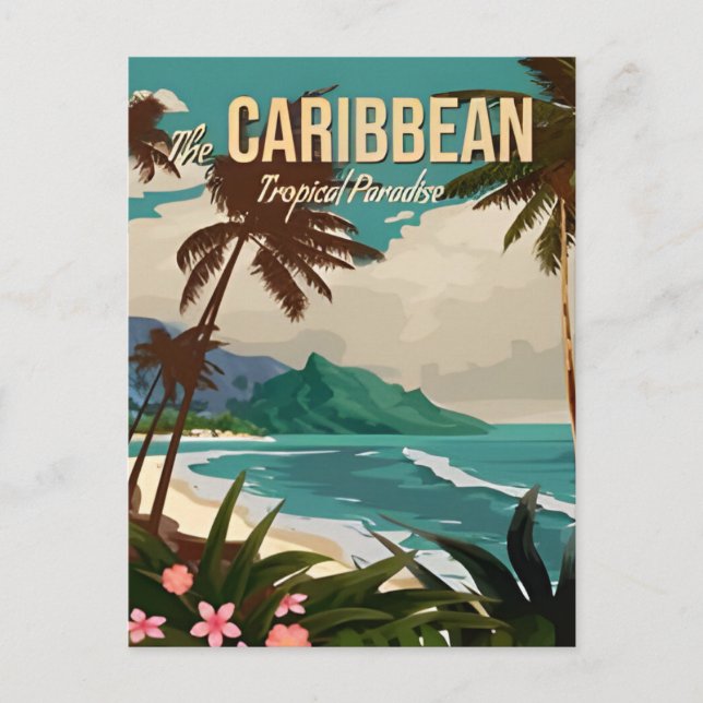Vintage nassau Bahamas the caribbean vacation  Postcard (Front)