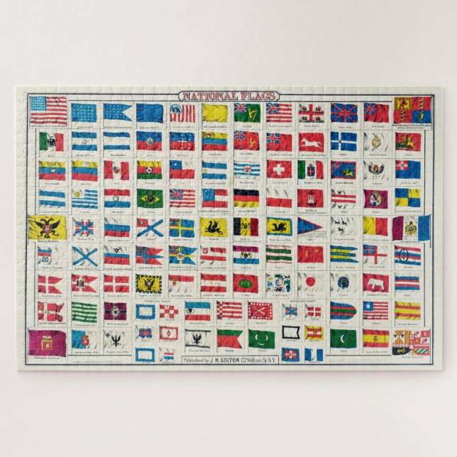 Vintage National Flags Jigsaw Puzzle (Horizontal)