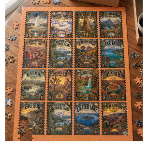 Vintage National Park Stamp Jigsaw Puzzle