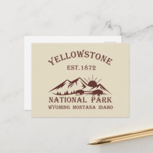 Vintage National Park Yellowstone Holiday Postcard