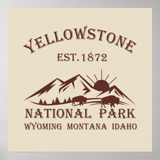 Vintage National Park Yellowstone Poster (Front)