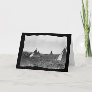 Vintage Native American Apache Tipis Card