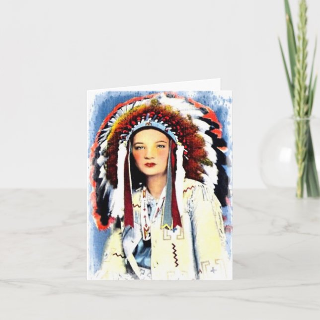 Vintage Native American Greeting Card (Front)