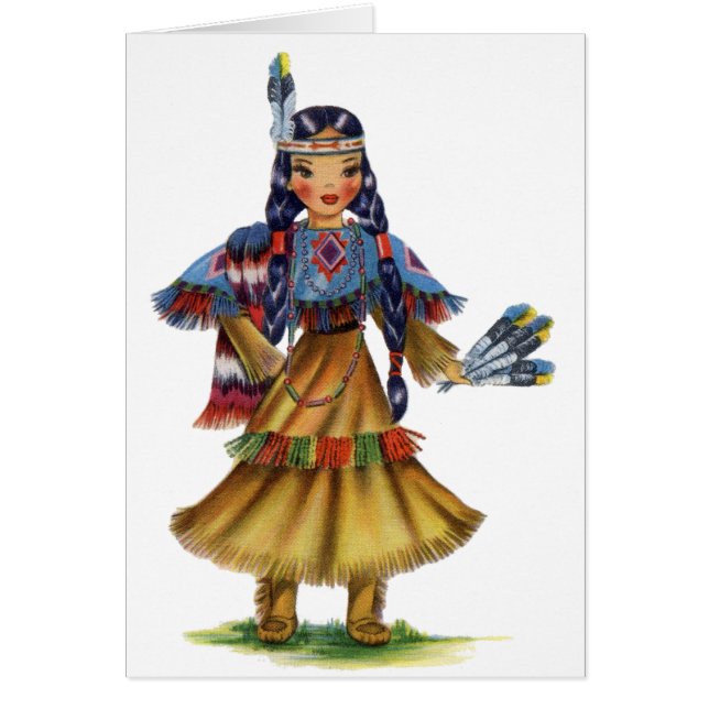 Vintage Native American in traditional dress (Front)