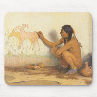 Vintage Native American, Indian Artist by Couse Mouse Pad