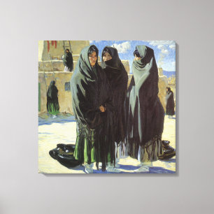 Vintage Native American, Taos Girls by Walter Ufer Canvas Print