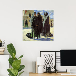 Vintage Native American, Taos Girls by Walter Ufer Poster