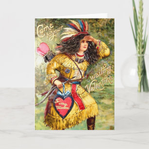 Vintage Native American Valentine Holiday Card