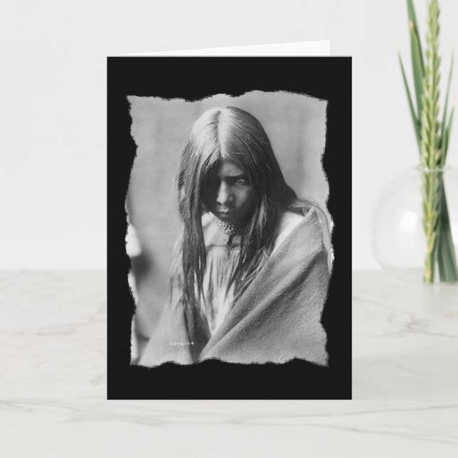 Vintage Native American Zosh Clishn Apache Card (Front)