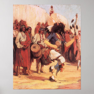 Vintage Native Americans, Buffalo Dance by Cassidy Poster