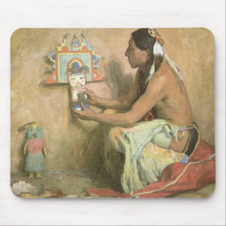 Vintage Native Americans, Hopi Katchina by Couse Mouse Pad