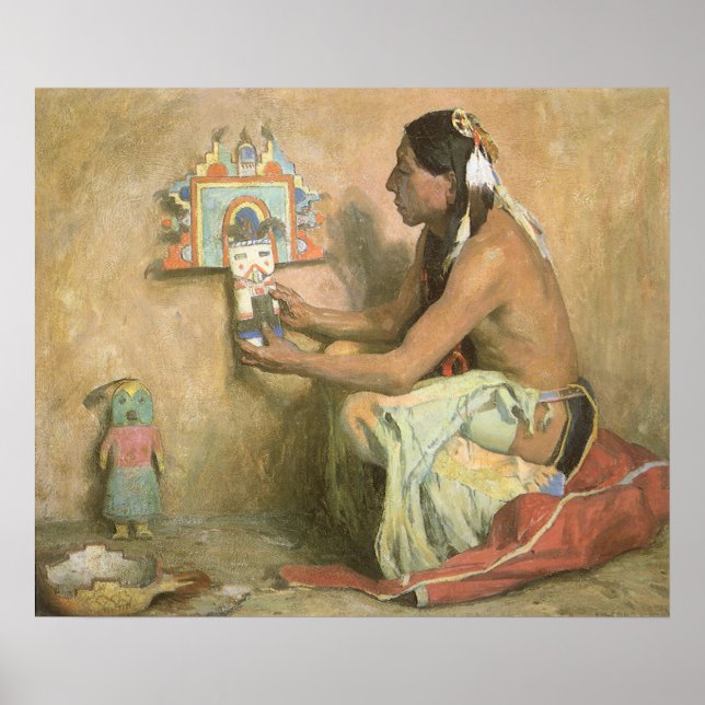 Vintage Native Americans, Hopi Katchina by Couse Poster (Front)