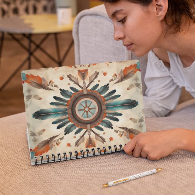 Vintage Native Feather Retro Dream Catcher Pattern Notebook (Creator Uploaded)