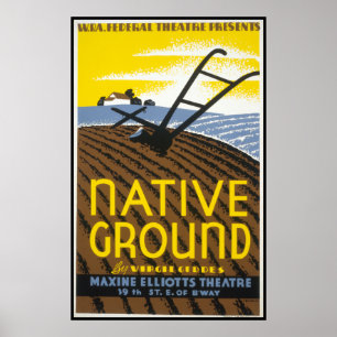 Vintage Native Ground WPA Farming Poster