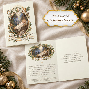 Vintage Nativity Advent Card St. Andrew Novena