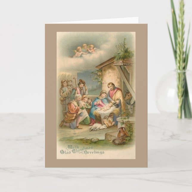 Vintage Nativity Christmas Card (Front)