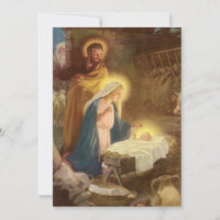 Vintage Nativity, Christmas Party Invitation
