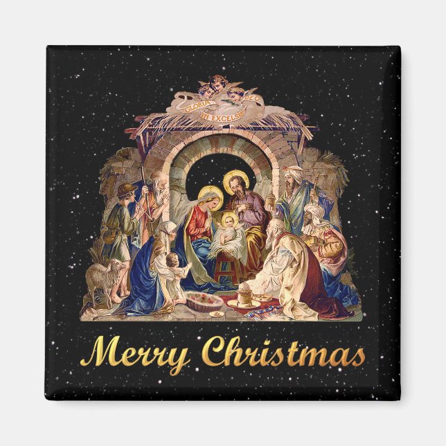 Vintage Nativity Magnet (Front)