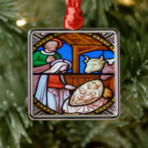 Vintage Nativity  Metal Ornament
