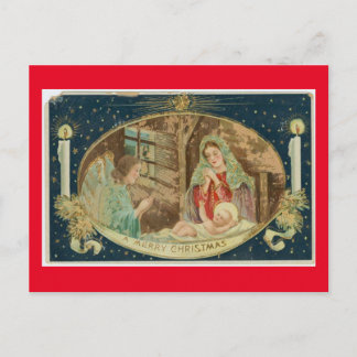 VINTAGE NATIVITY SCENE POSTCARD