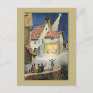 Vintage Nativity scene, Star of Bethlehem Postcard