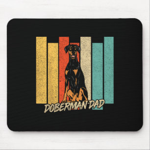 Vintage Natural Ear Doberman Dog Dad Dog Owner Fat Mouse Pad