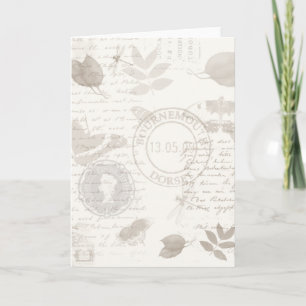 Vintage Nature Greeting Card, botanical study Card