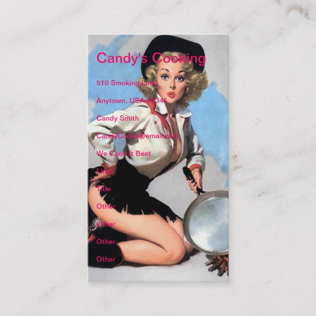 Vintage Naughty Cook Business Card (Front)