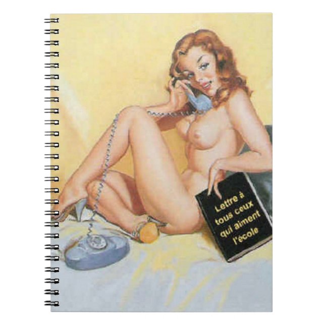 Vintage Naughty Hello Pin Up Notebook (Front)