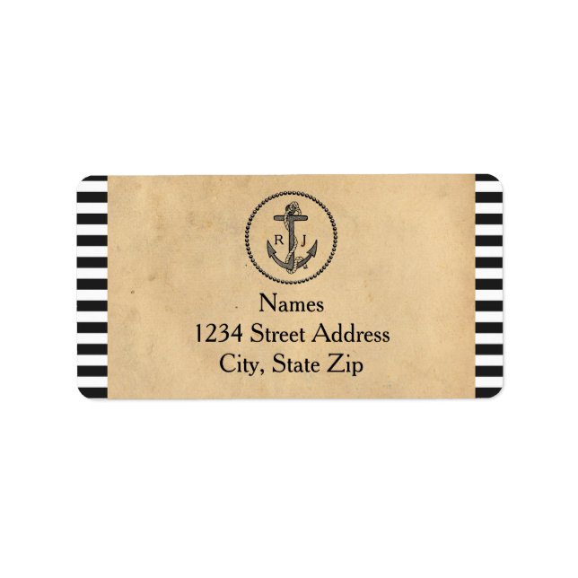 Vintage Nautical Anchor - Address Labels (Front)