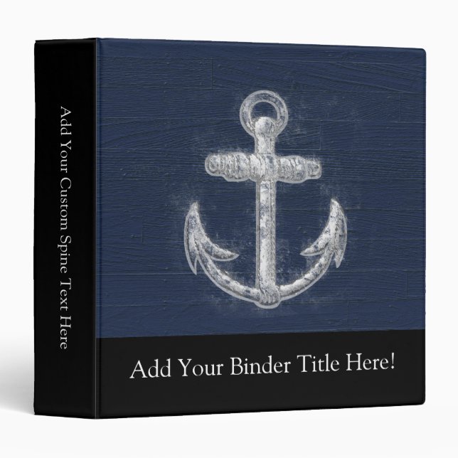 Vintage Nautical Anchor Binder (Front/Spine)