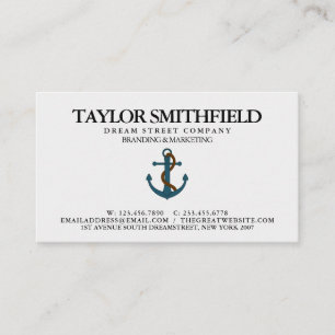 Vintage Nautical Anchor Business Card