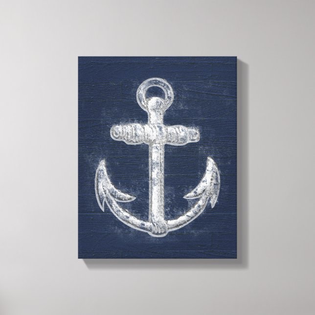 Vintage Nautical Anchor Canvas Print (Front)