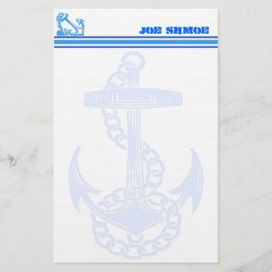 Vintage Nautical Anchor Customizable Stationery