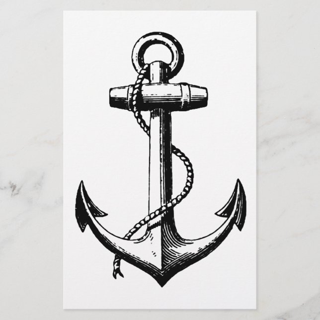 Vintage Nautical Anchor Illustration Flyer (Front)