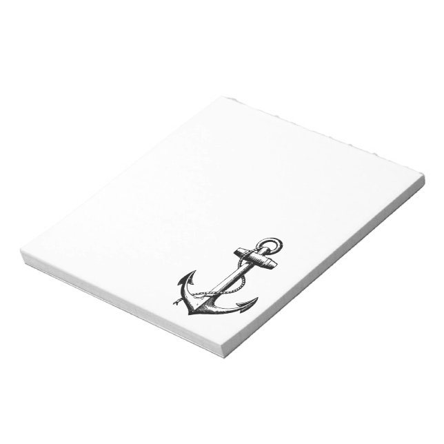 Vintage Nautical Anchor Illustration Notepad (Rotated)