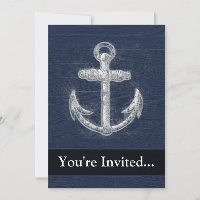 Vintage Nautical Anchor Invitation (Front)