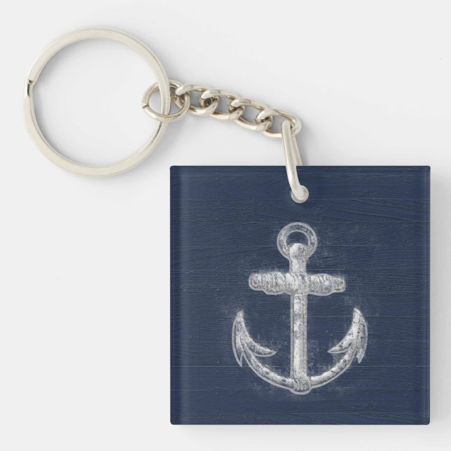 Vintage Nautical Anchor Keychain (Front)