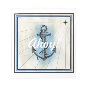 Vintage Nautical Anchor Notepad
