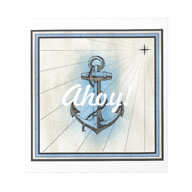 Vintage Nautical Anchor Notepad (Front)