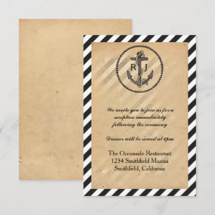 Vintage Nautical Anchor - Reception Invitation