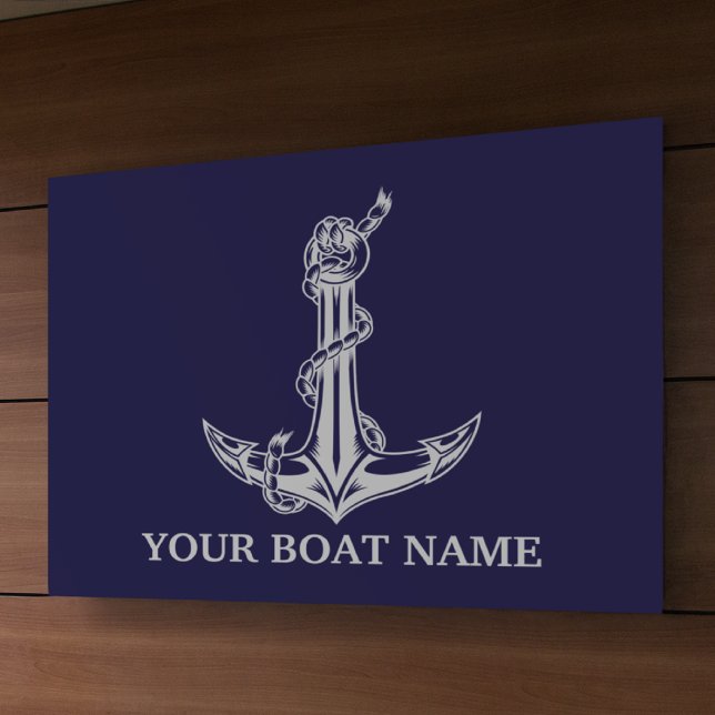 Vintage Nautical Anchor Rope Boat Name Banner (Creator Uploaded)