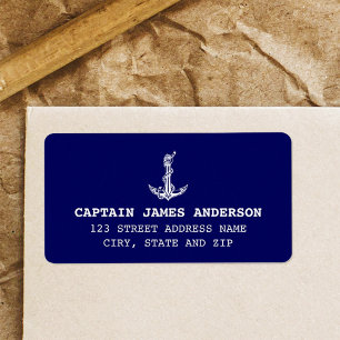 Vintage Nautical Anchor Rope Boat Name Label