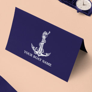 Vintage Nautical Anchor Rope Boat Name Loyalty Card