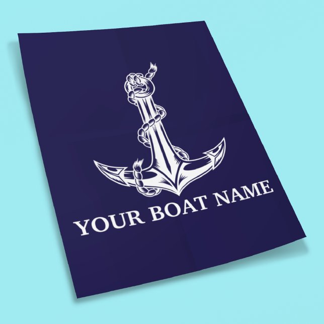 Vintage Nautical Anchor Rope Boat Name Poster (Creator Uploaded)