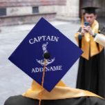 Vintage Nautical Anchor Rope Captain Name Graduation Cap Topper<br><div class="desc">Vintage Nautical Anchor Rope Captain Name Design for Boat Lovers.</div>